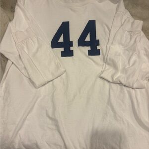 Brandy Melville White Shirt with Blue 44